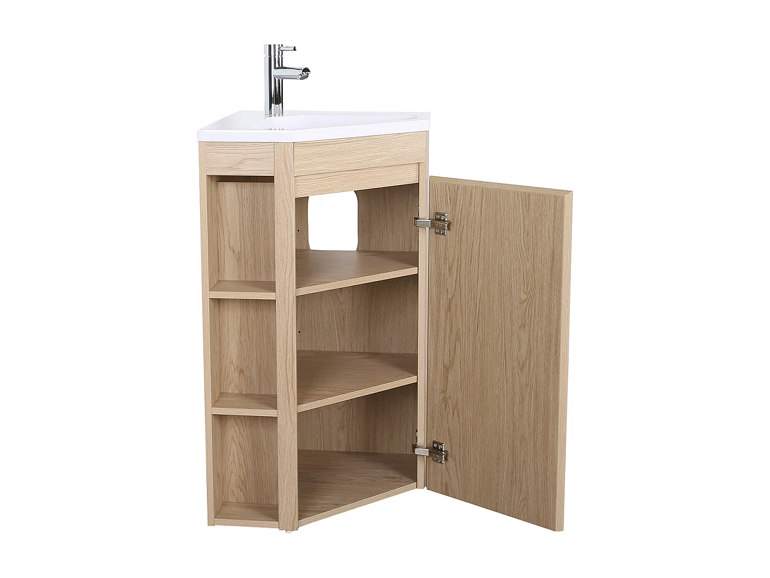 Mueble de lavabo de esquina con patas con lavabo y grifo SORRENTO