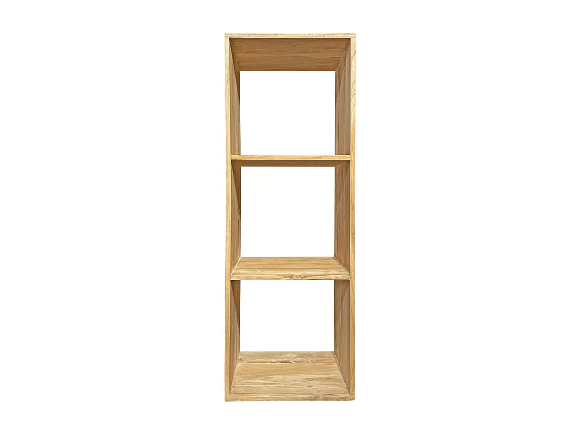 Etagère 3 cases rangement 137 x 47 cm en bois de teck massif - TETRA