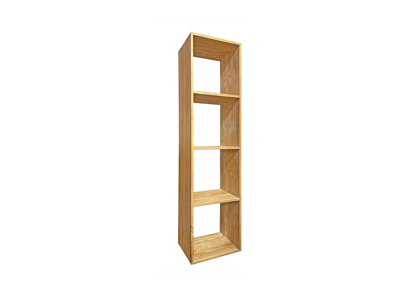 Etagère 4 cases rangement 182 x 47 cm en bois de teck massif - TETRA