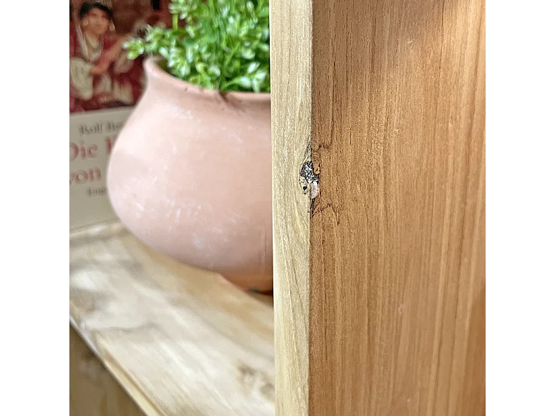 Etagère 4 cases rangement 182 x 47 cm en bois de teck massif - TETRA