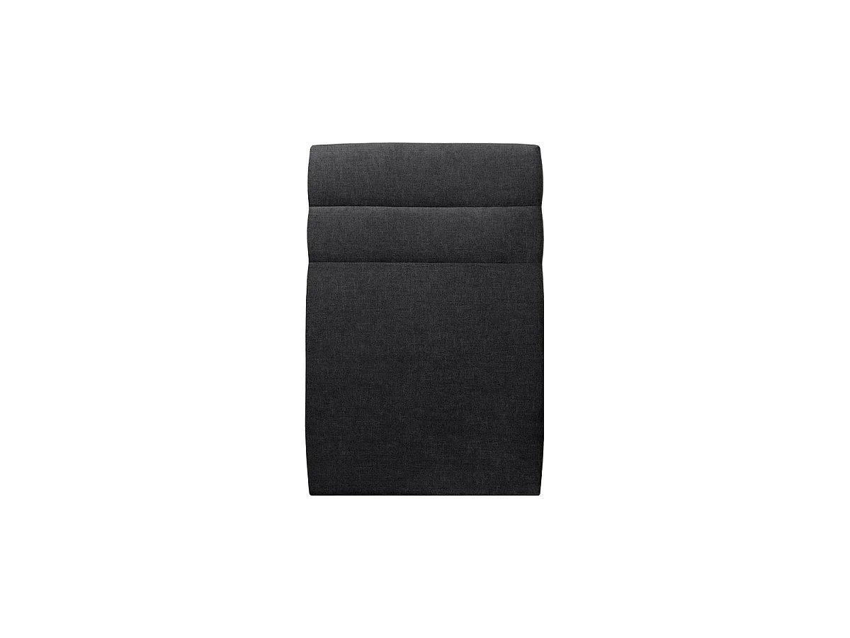 Lit 90x190cm avec tête de lit lignes tissu et sommier kit Noir - Hauteur totale : 29cm