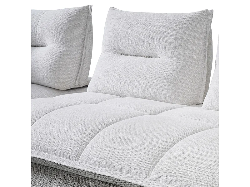 Canapé d'angle droit 4p tissu bicolore blanc et taupe – GIOVANI
