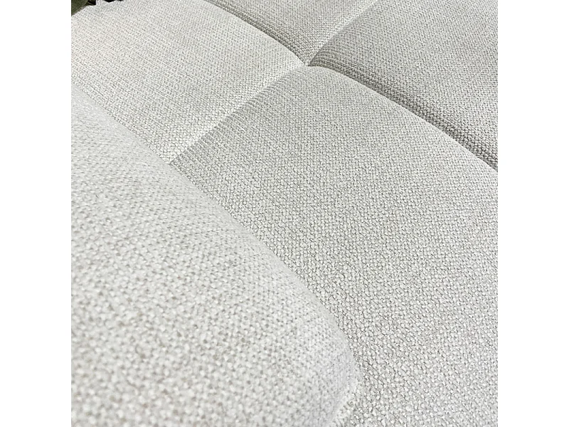 Canapé d'angle droit 4p tissu bicolore blanc et taupe – GIOVANI