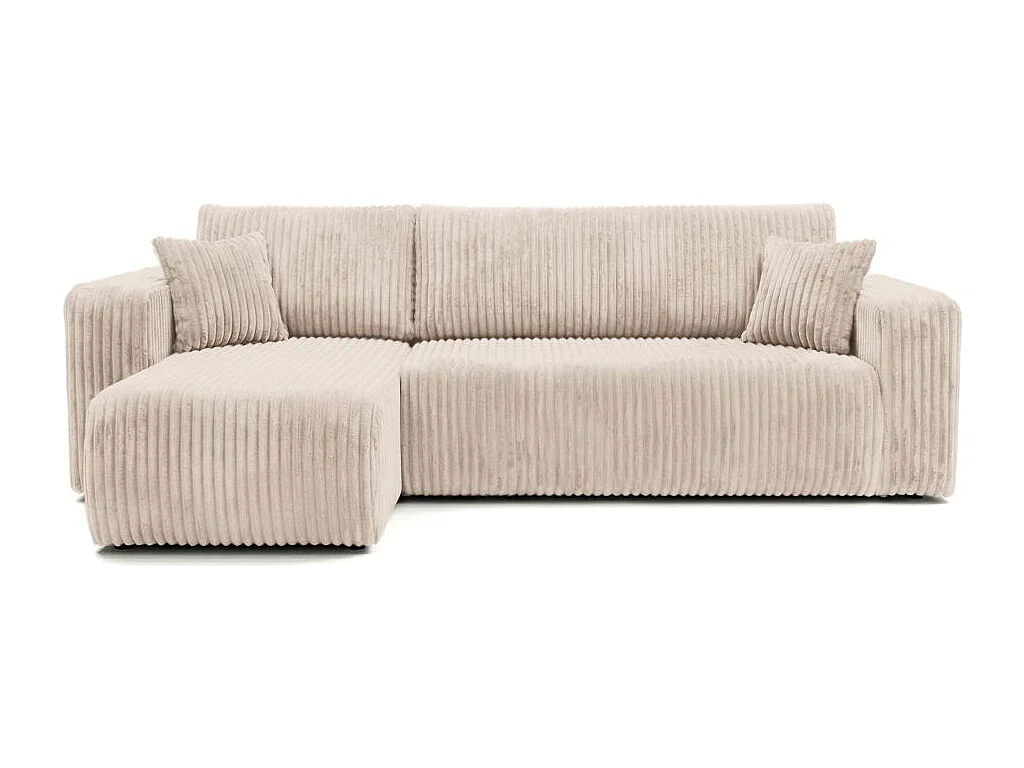 Canapé d'angle conv et réversible 4p ALYA velours cotelé épais Beige