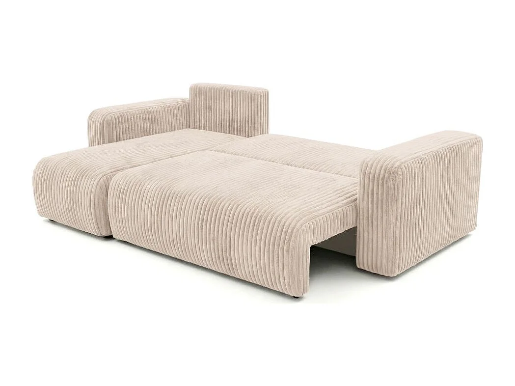 Canapé d'angle conv et réversible 4p ALYA velours cotelé épais Beige