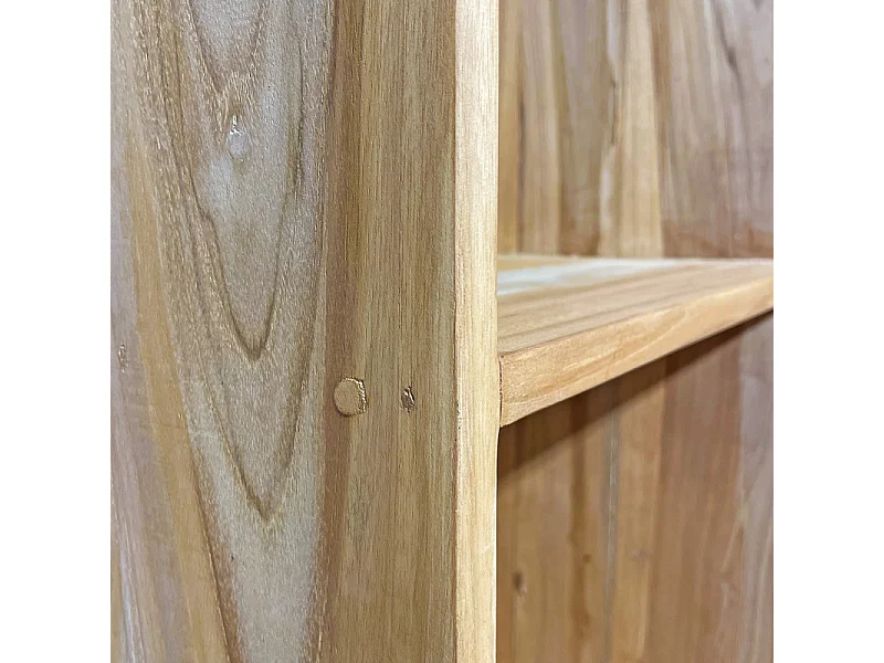 Etagère en "L" 3 cases 92 x 137 cm en bois de teck massif - TETRA
