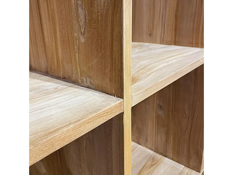 Etagère en "L" 3 cases 92 x 137 cm en bois de teck massif - TETRA