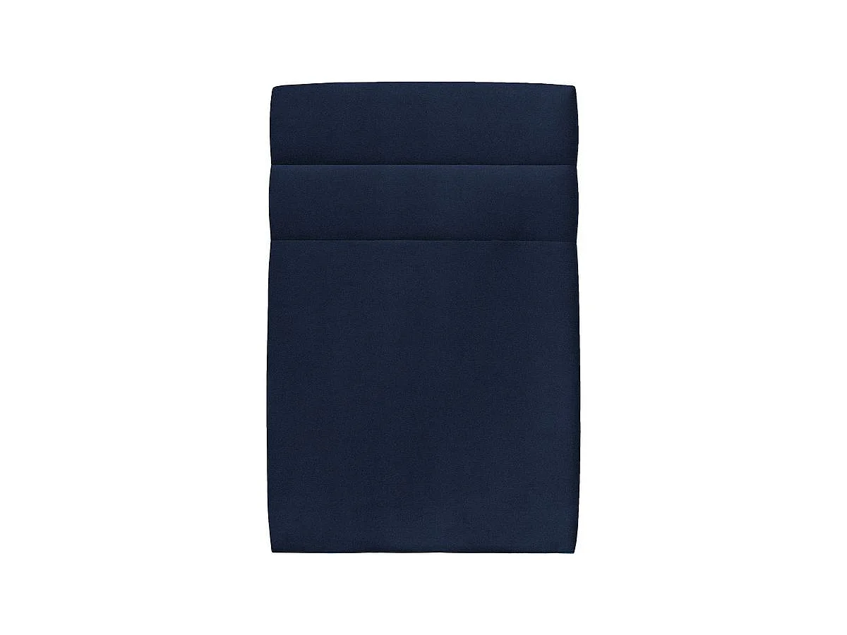 Lit 90x200cm avec tête de lit lignes velours et sommier kit Bleu - Hauteur totale : 29cm