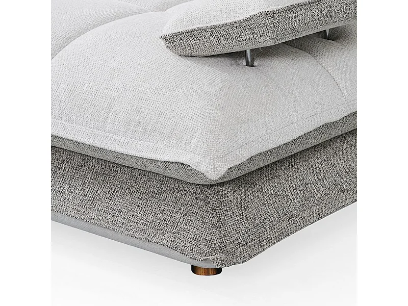 Canapé d'angle gauche 4p tissu bicolore blanc et taupe – GIOVANI