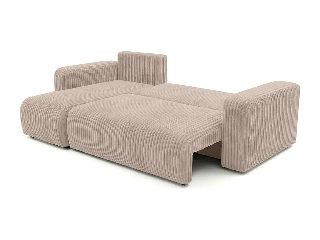 Canapé d'angle conv et réversible 4p ALYA velours cotelé épais Taupe