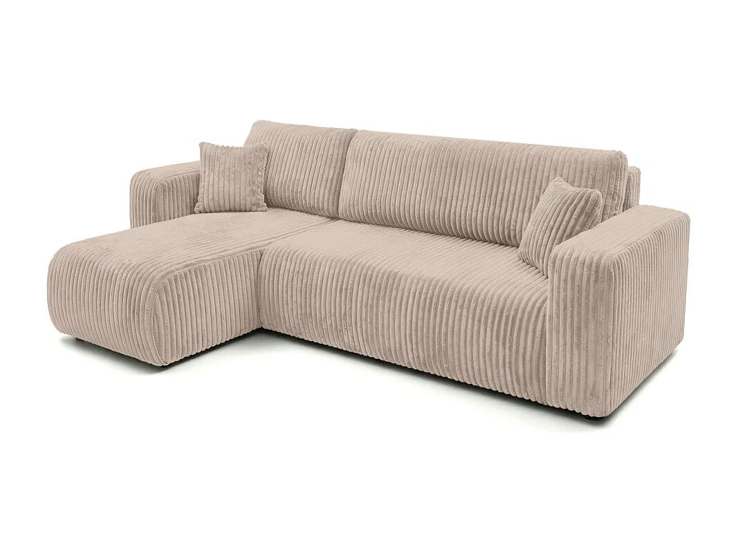 Canapé d'angle conv et réversible 4p ALYA velours cotelé épais Taupe