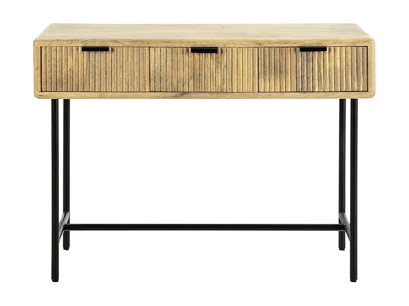 Console 3 tiroirs en bois de manguier 100 cm - Sanja