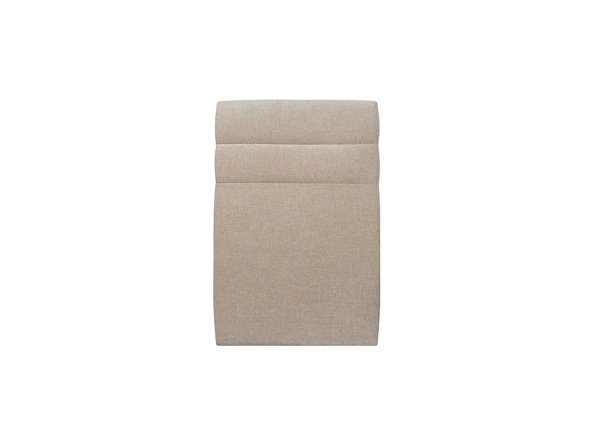 Lit 90x200cm avec tête de lit lignes tissu et sommier kit beige brun - Hauteur totale : 29cm