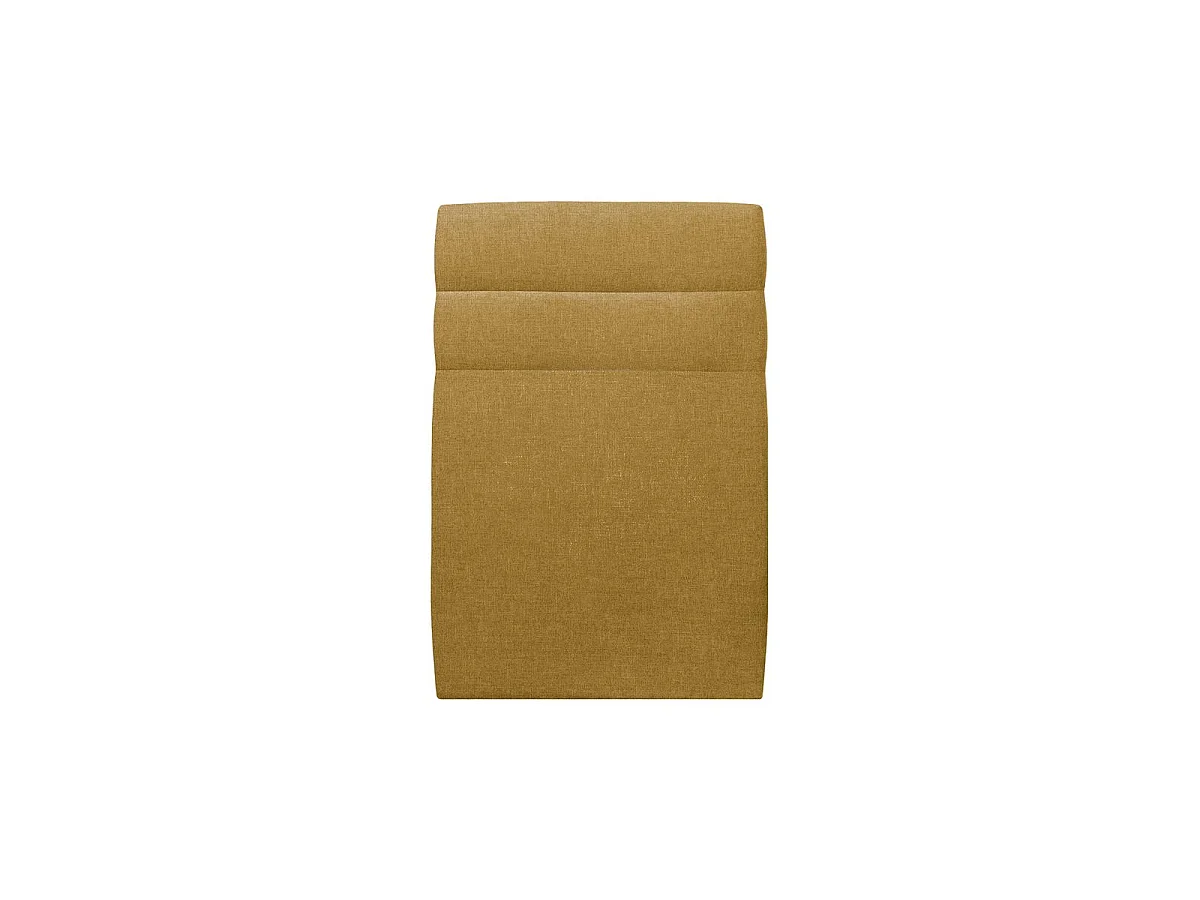 Lit 90x190cm avec tête de lit lignes tissu et sommier kit jaune - Hauteur totale : 29cm