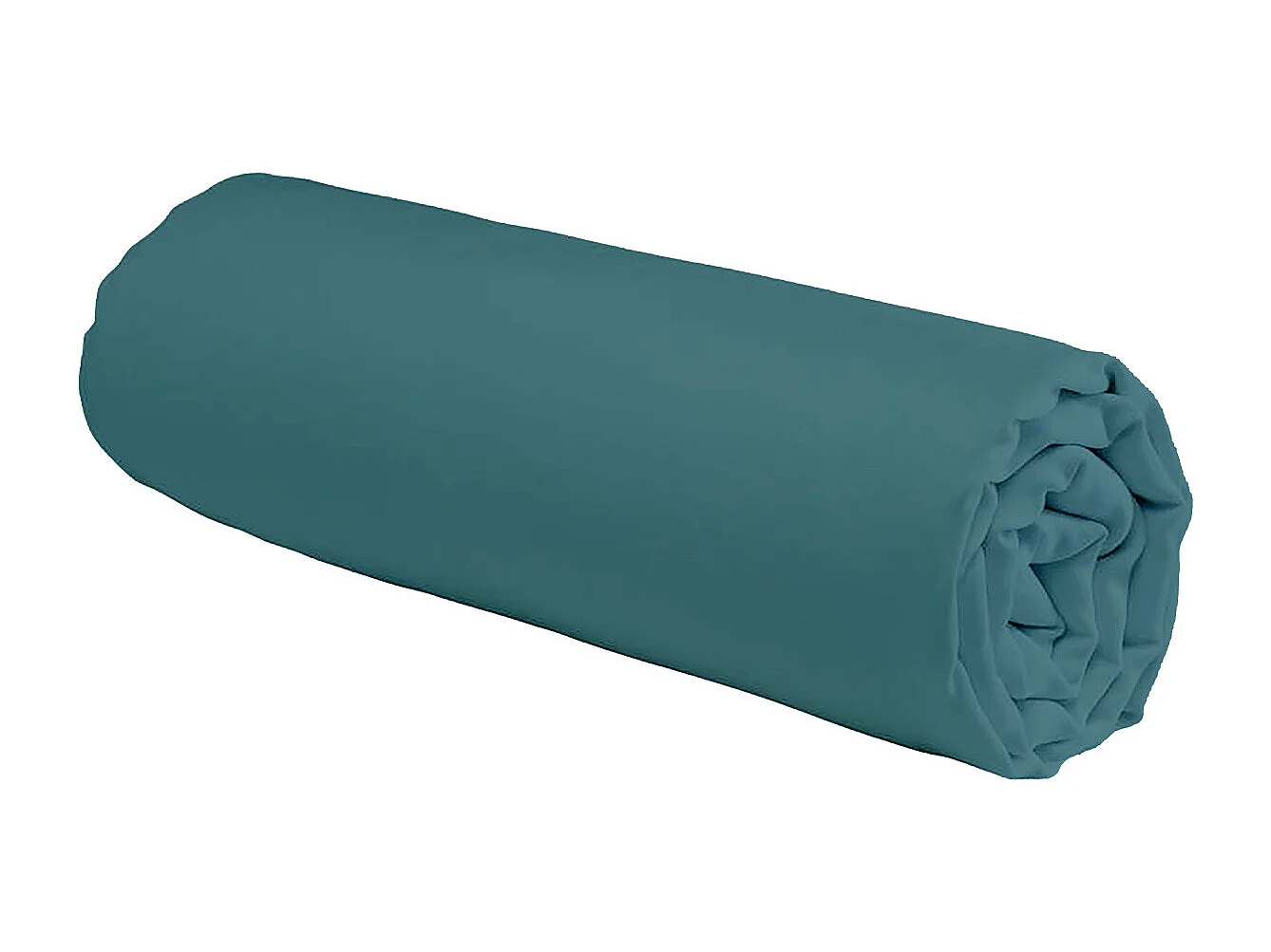 Drap housse en coton 57 fils uni bonnet 25cm canard 180x200cm