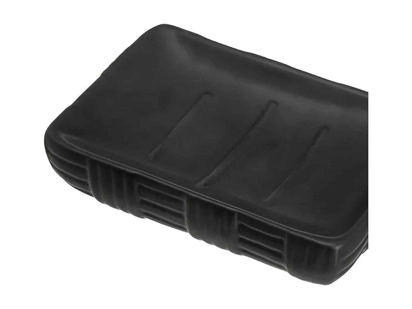 Set de salle de bain de 3 pièces : Distributeur de Savon, Porte Savon et Gobelet en céramique coloris Noir
