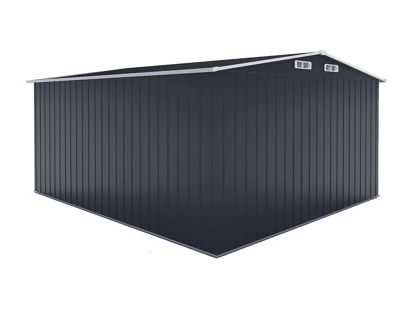 Casetta da giardino in metallo con porta scorrevole "Boston" - 13 m² - Grigio