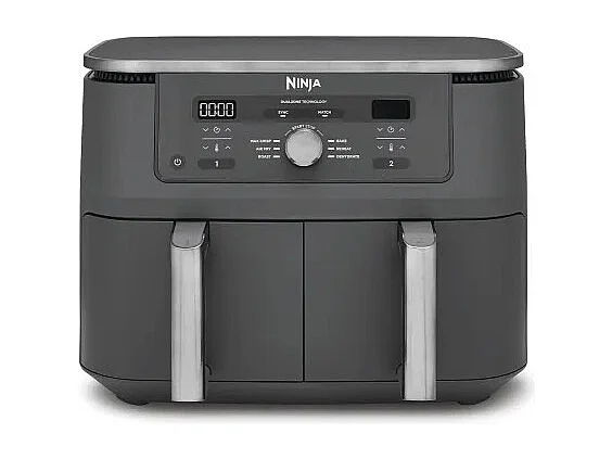 Ninja DZ400EU dubbele heteluchtfriteuse 9,5 L 2470 W grijs met draaiknoppen
