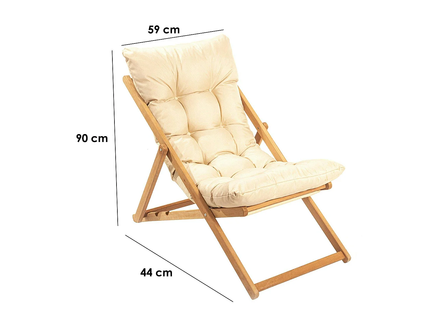 Chilienne beige confort - pliante, inclinable SORA