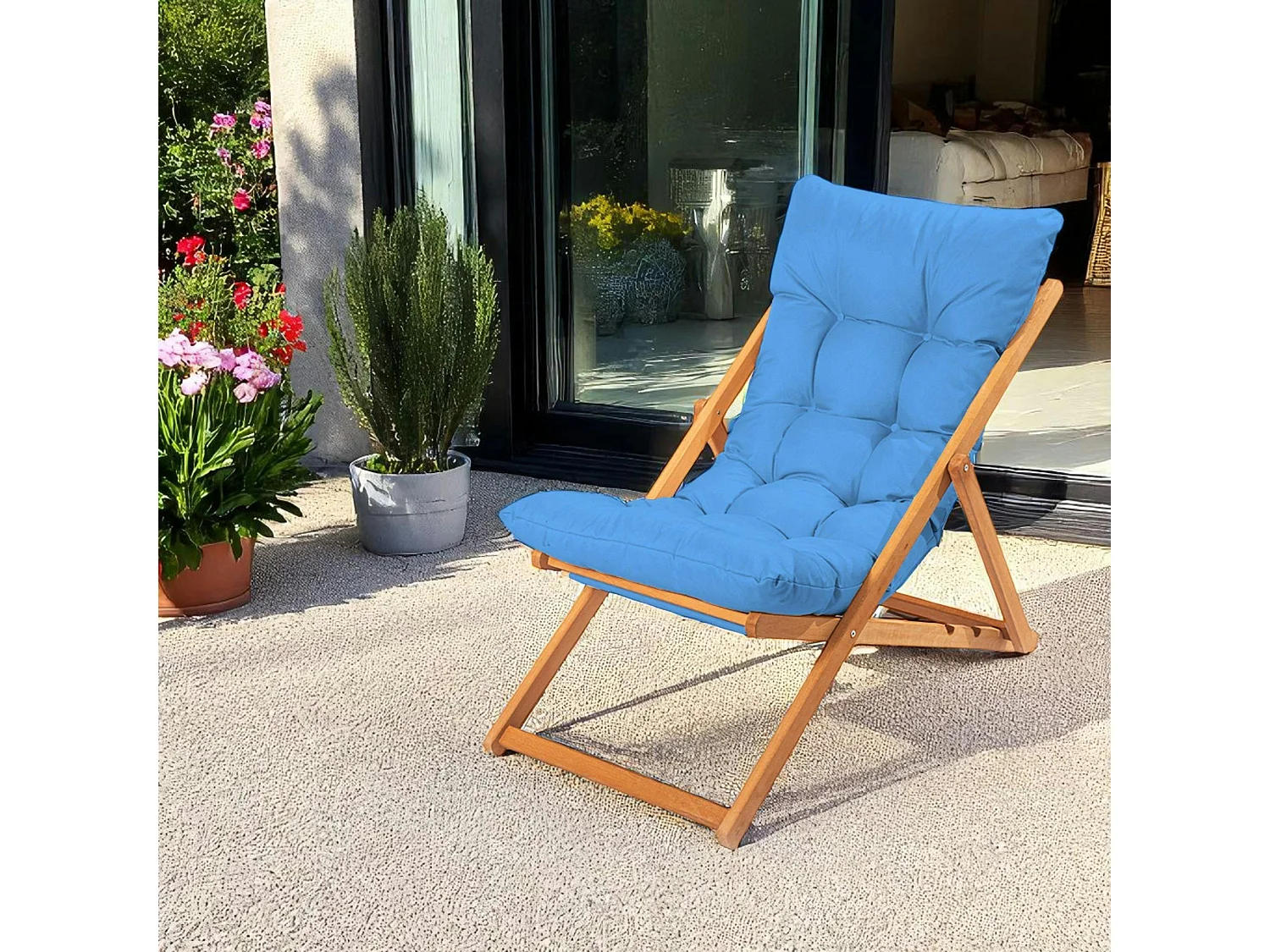 Chilienne bleue confort - pliante, inclinable SORA