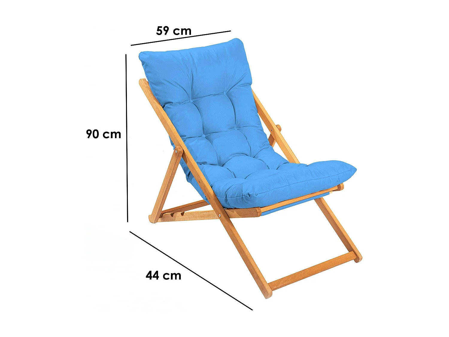 Chilienne bleue confort - pliante, inclinable SORA