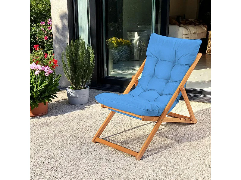 Chilienne bleue confort - pliante, inclinable SORA