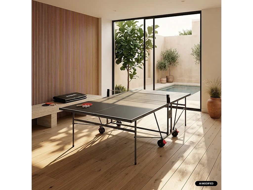 Mesa de ping pong para interior con 2 raquetas y 3 pelotas, 274cm +