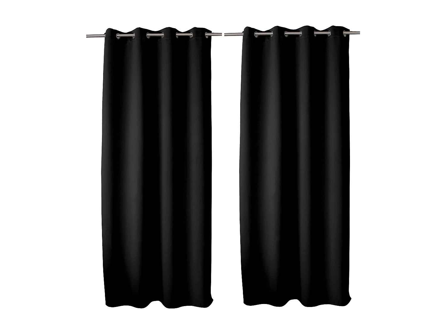 Lot de 2 rideaux Anti-Feu Occultant avec Œillets, Noir, Catégorie Ignifugé M1, Collection Flamme