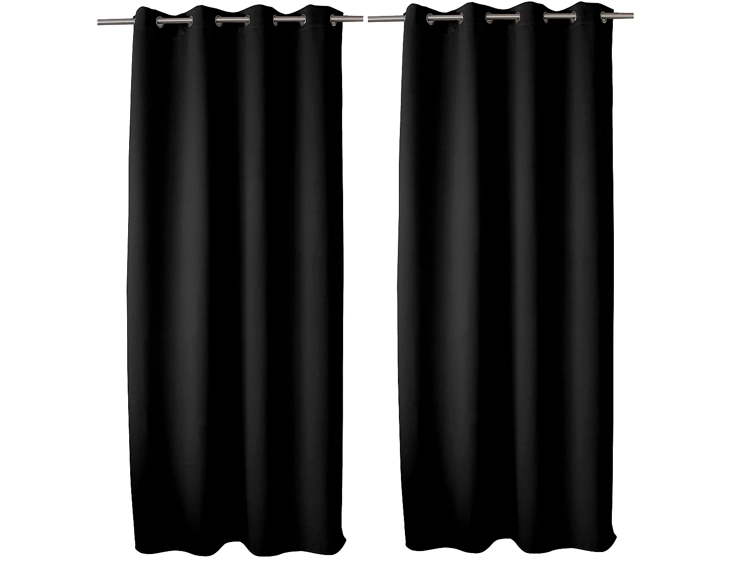 Lot de 2 rideaux Anti-Feu Occultant avec Œillets, Noir, 140x260cm, Catégorie Ignifugé M1, Collection Flamme