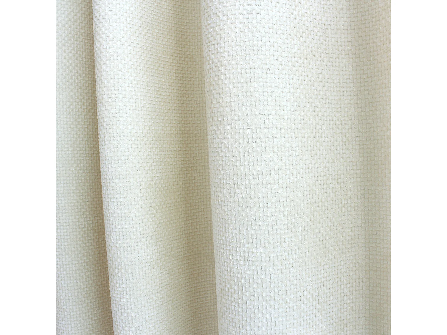 Lot de 2 Rideaux Velours Chenillé, à Œillets, Ecru, 100% polyester, Collection Kamala