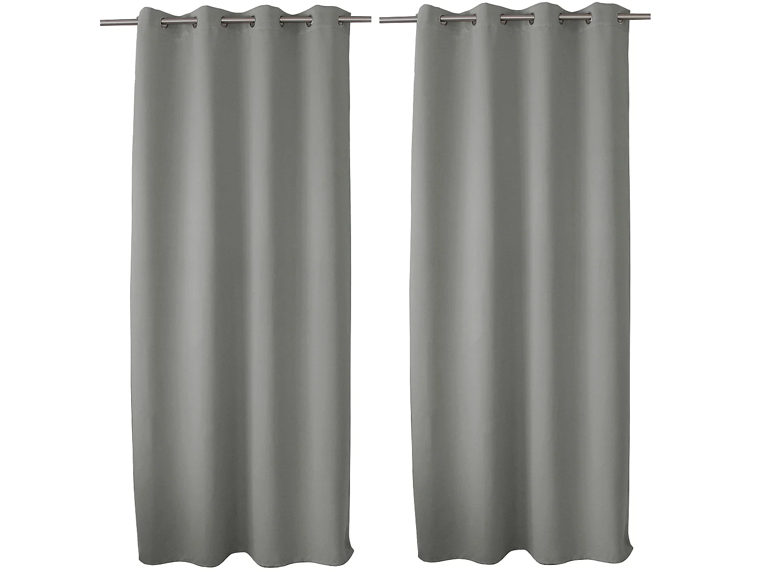 Lot de 2 rideaux Anti-Feu Occultant avec Œillets, Gris Clair, 140x260cm, Catégorie Ignifugé M1, Collection Flamme