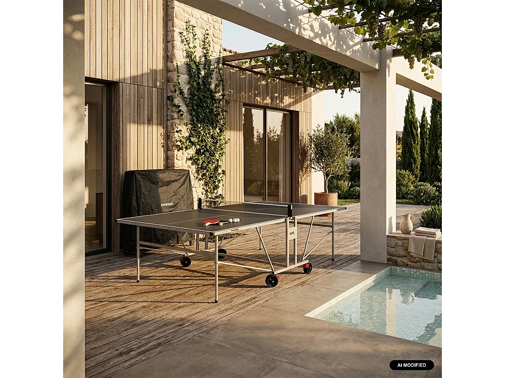 Table de ping pong OUTDOOR. avec 2 raquettes et 3 balles. pour utilisation extérieure + Housse en PVC