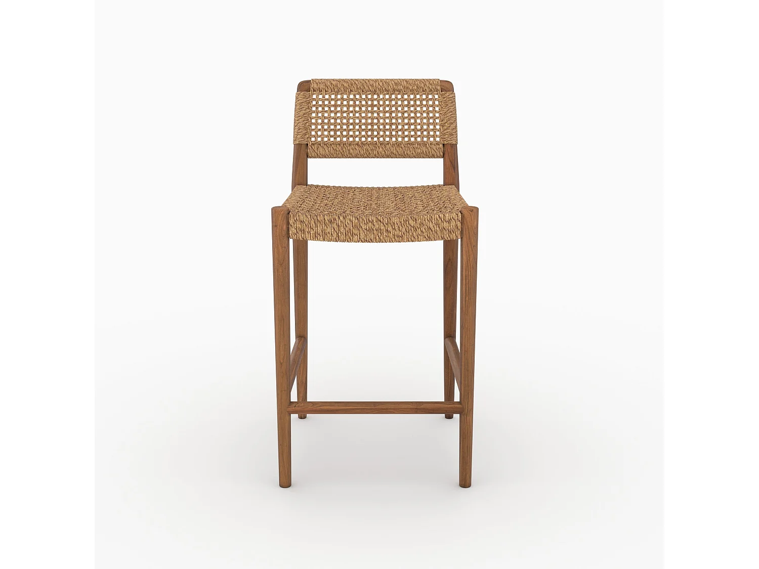 Chaise pour îlot central de jardin 65 cm en teck vernis - Yaba