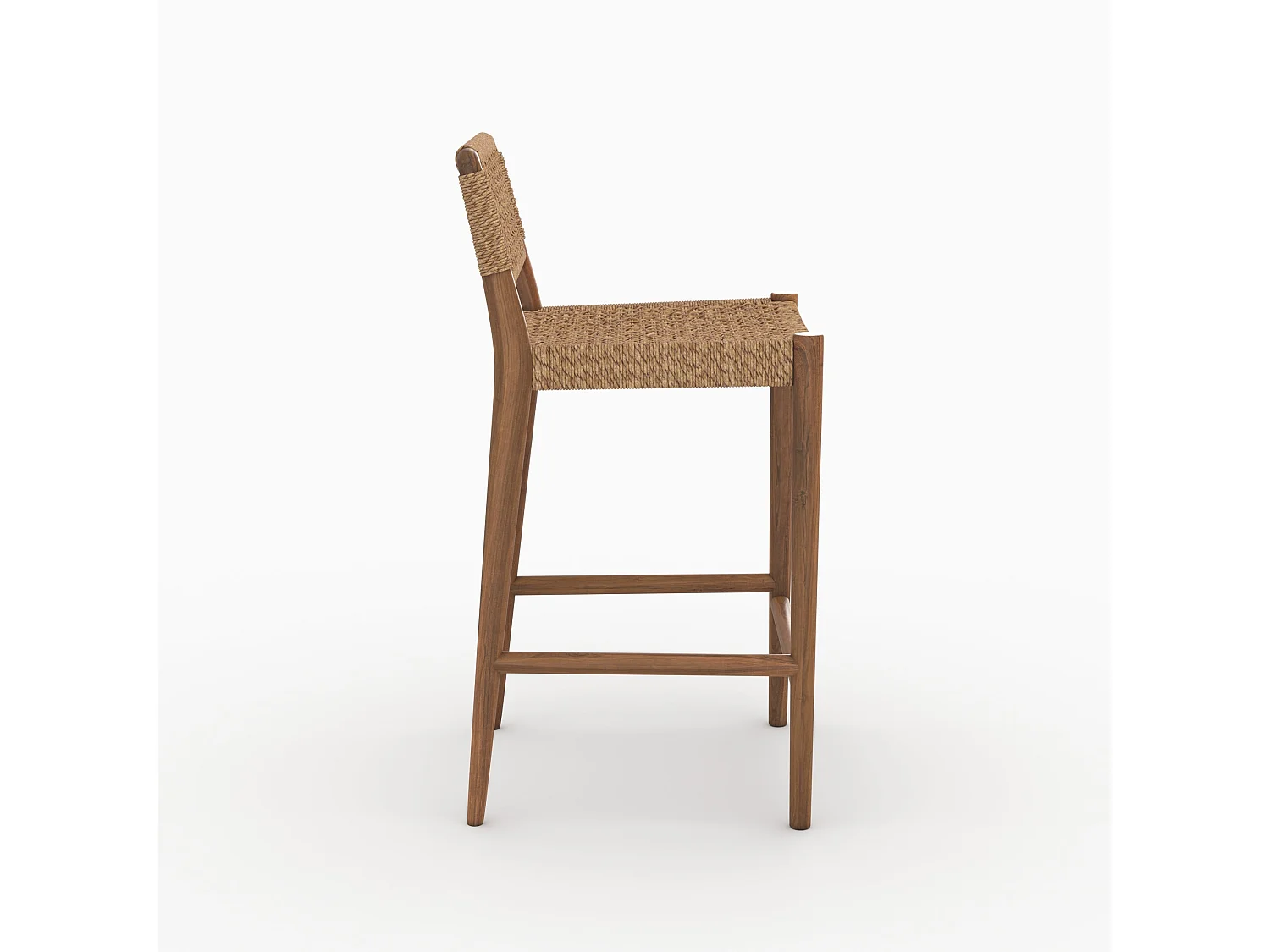 Garten-Barstuhl 65 cm aus lackiertem Teakholz - Yaba