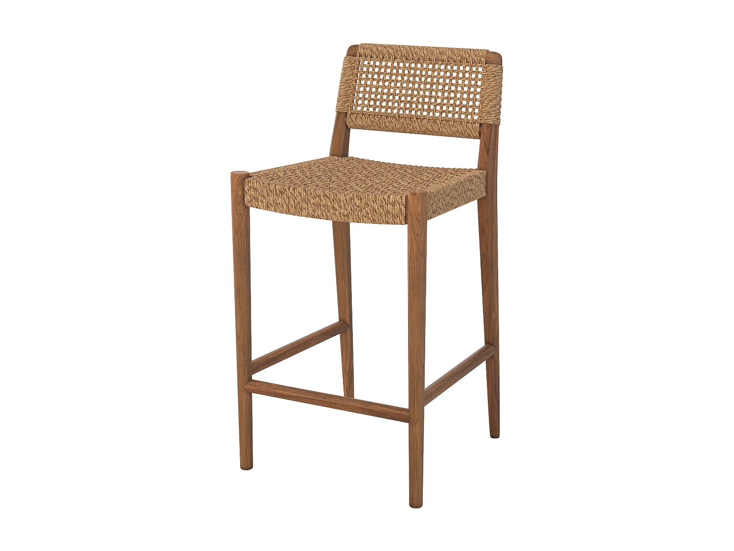 Garten-Barstuhl 65 cm aus lackiertem Teakholz - Yaba
