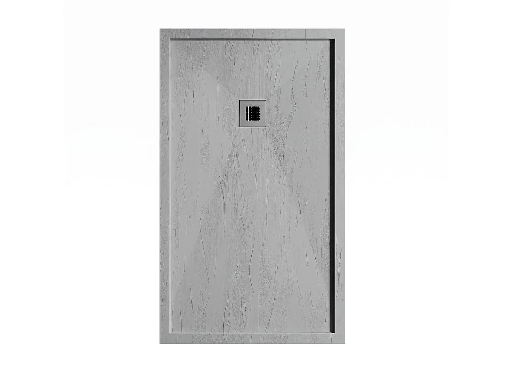 Plato de ducha resina SARIN gris  90x140 cm rejilla acero inox.