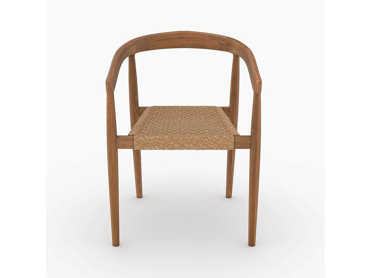 Set di 2 sedie in legno di teak verniciato e tessuto bouclé - Bali