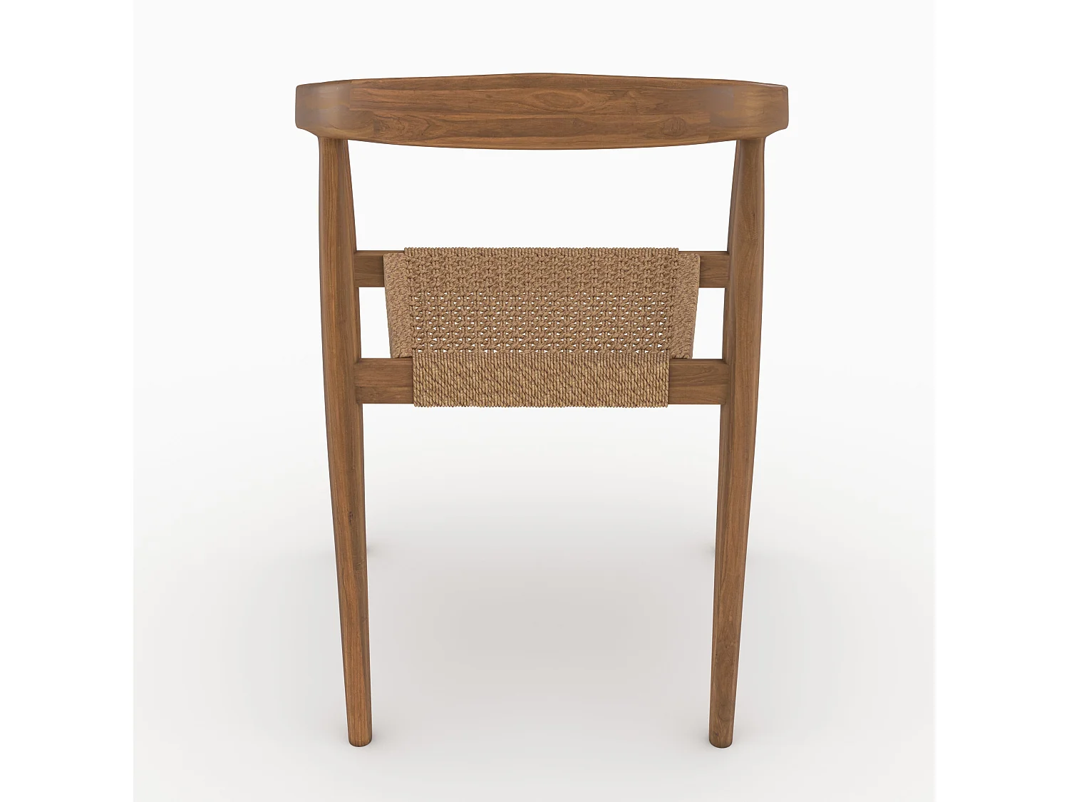 Set di 2 sedie in legno di teak verniciato e tessuto bouclé - Bali