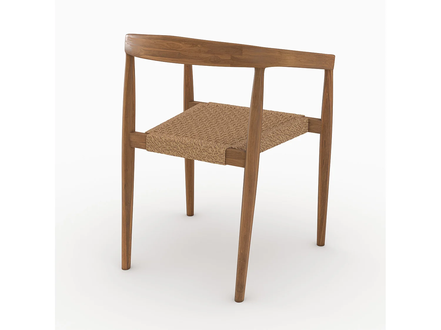 Set di 2 sedie in legno di teak verniciato e tessuto bouclé - Bali