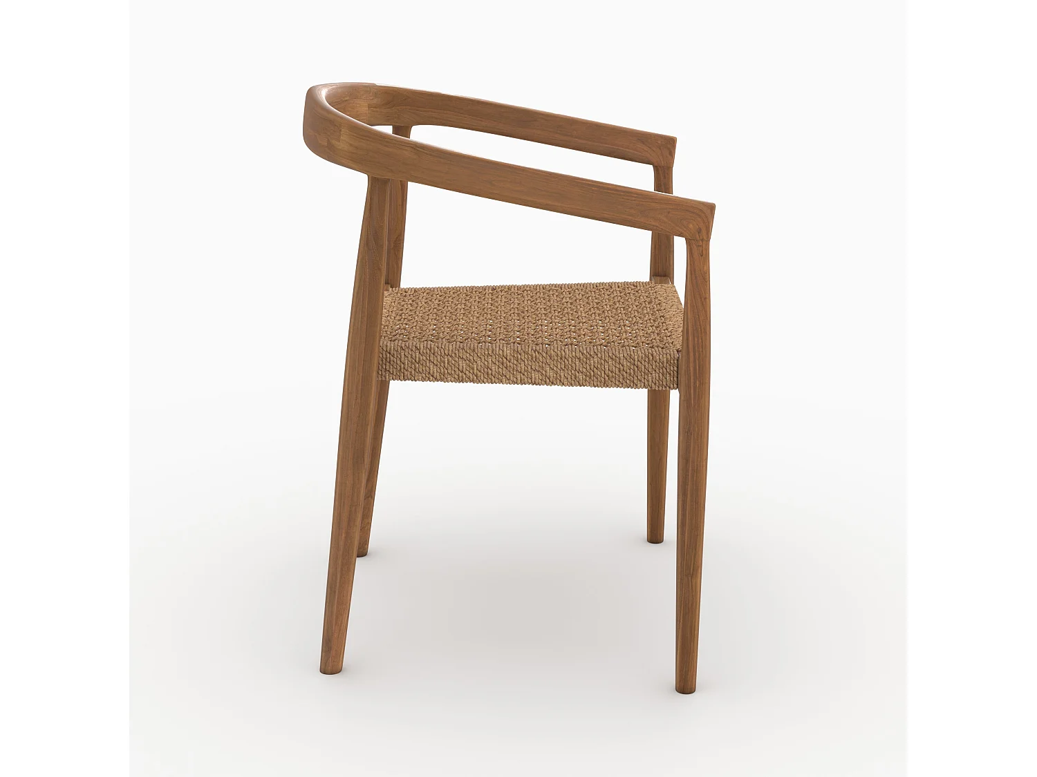 Set di 2 sedie in legno di teak verniciato e tessuto bouclé - Bali