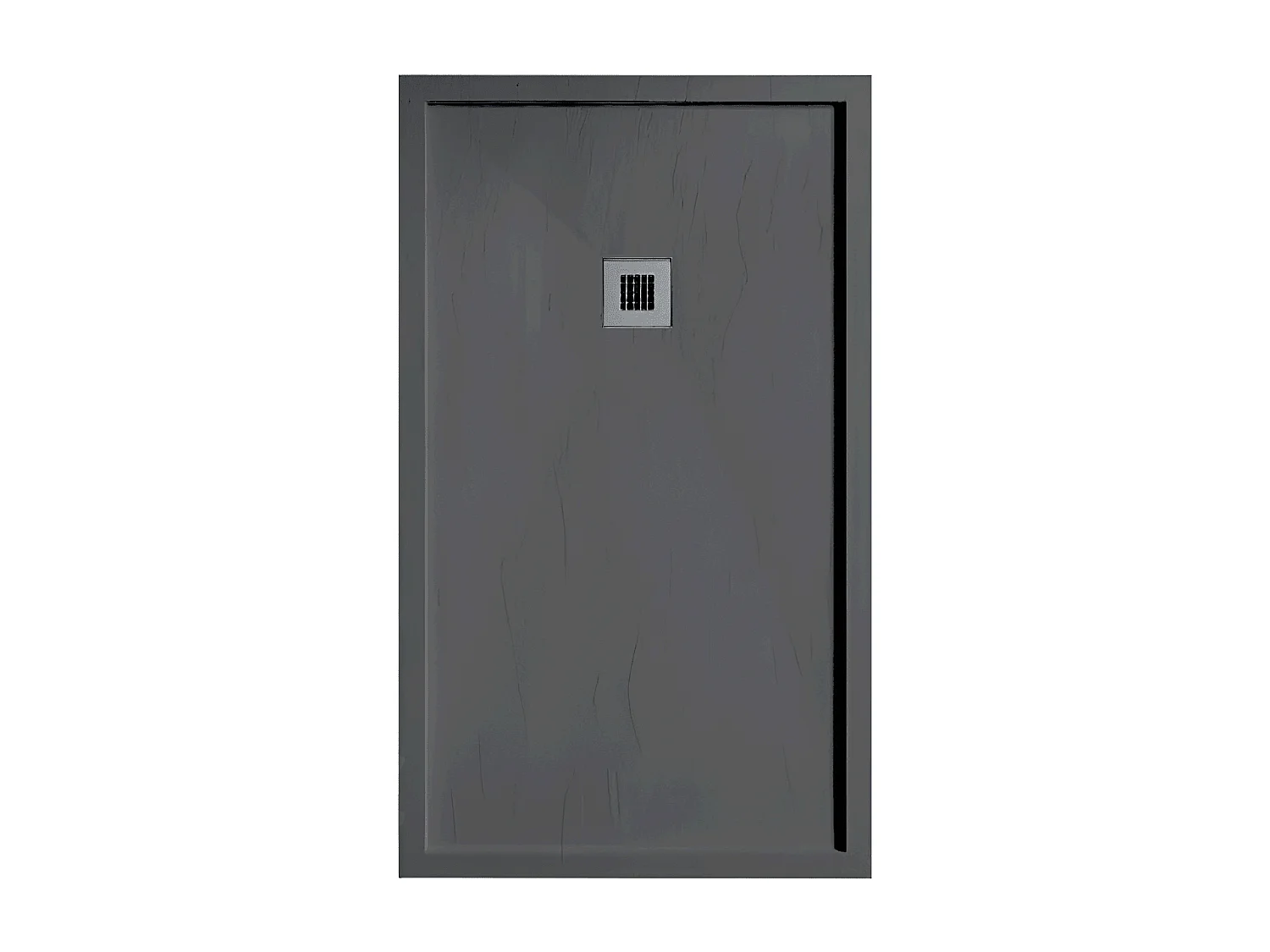 Receveur de douche 90 x 180 cm en résine SARIN anthracite Acier inoxydable