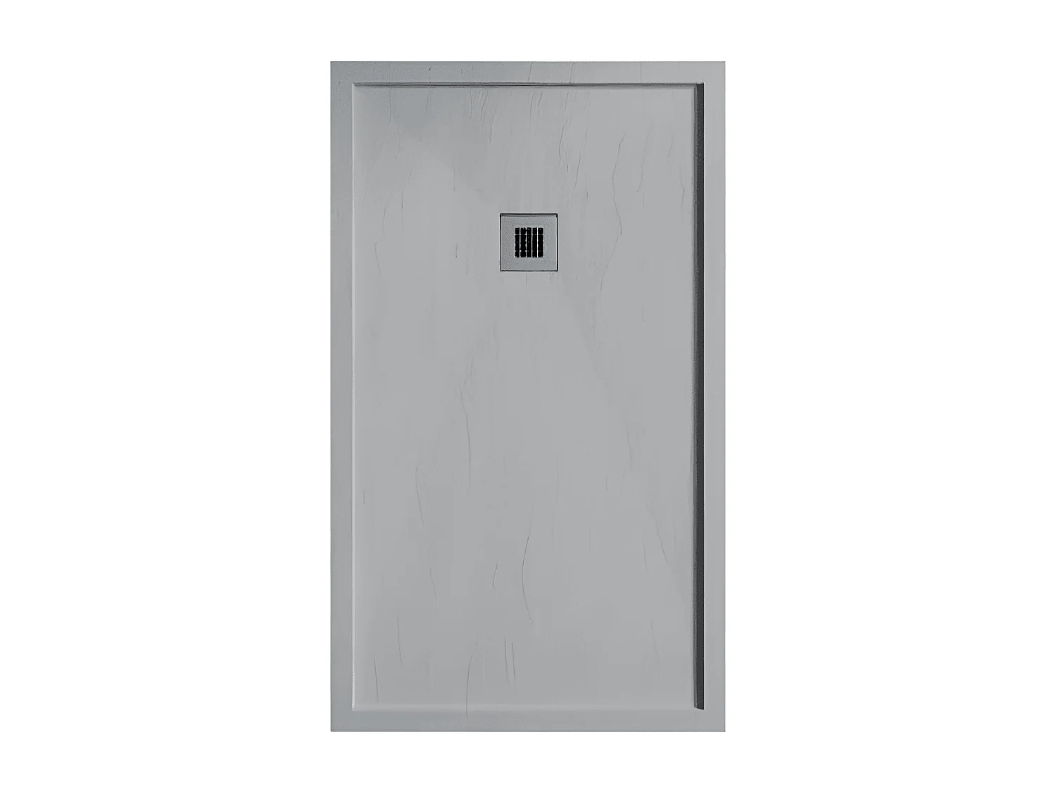 Receveur de douche 80 x 190 cm extra plat gris en résine minérale SARIN Acier inoxydable