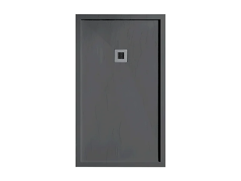 Mineralguss-Duschwanne extra flach mit Rand SARIN ANTHRAZIT 80x200 cm  Auslaufschutz in Farbe