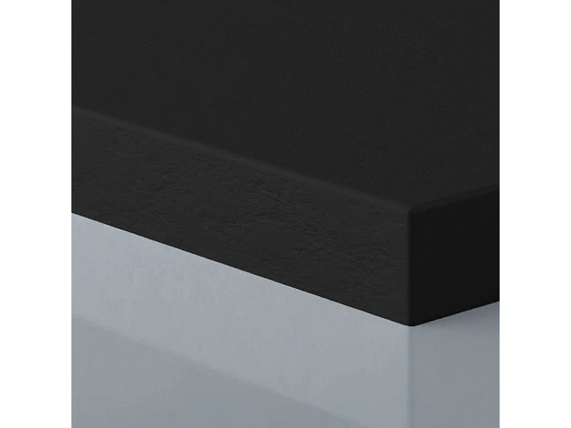 Receveur de douche 90 x 90 cm extra plat noir en résine minérale SARIN Acier inoxydable