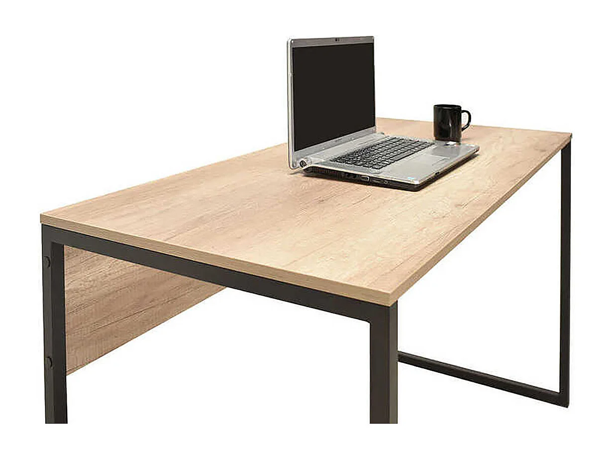 Bureau, Table d'ordinateur, table de travail coloris Chêne - Hauteur 77 x Longueur 120 x Profondeur 60 cm