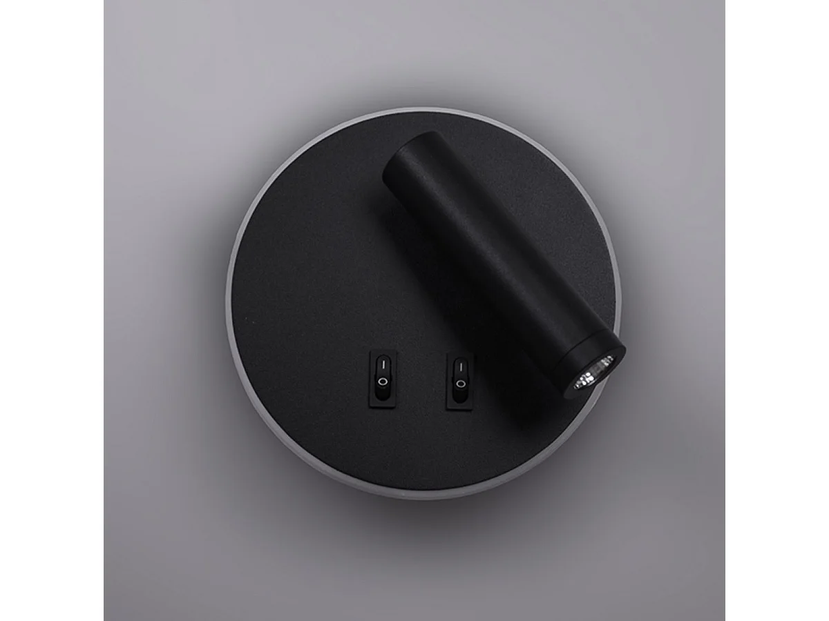 Aplique Mondrian Lumit 11W luz LED 657lm negro Ø14 cm