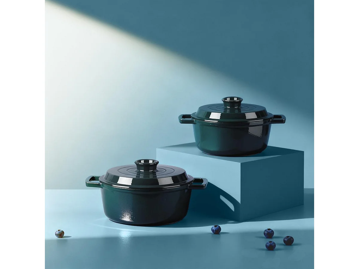 Cocotte en fonte ronde 25cm - "Masseiron Emeraude"