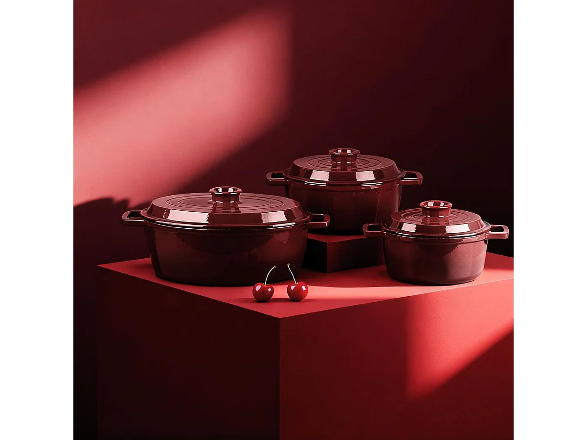 Cocotte en fonte ovale 33cm - "Masseiron Merlot"