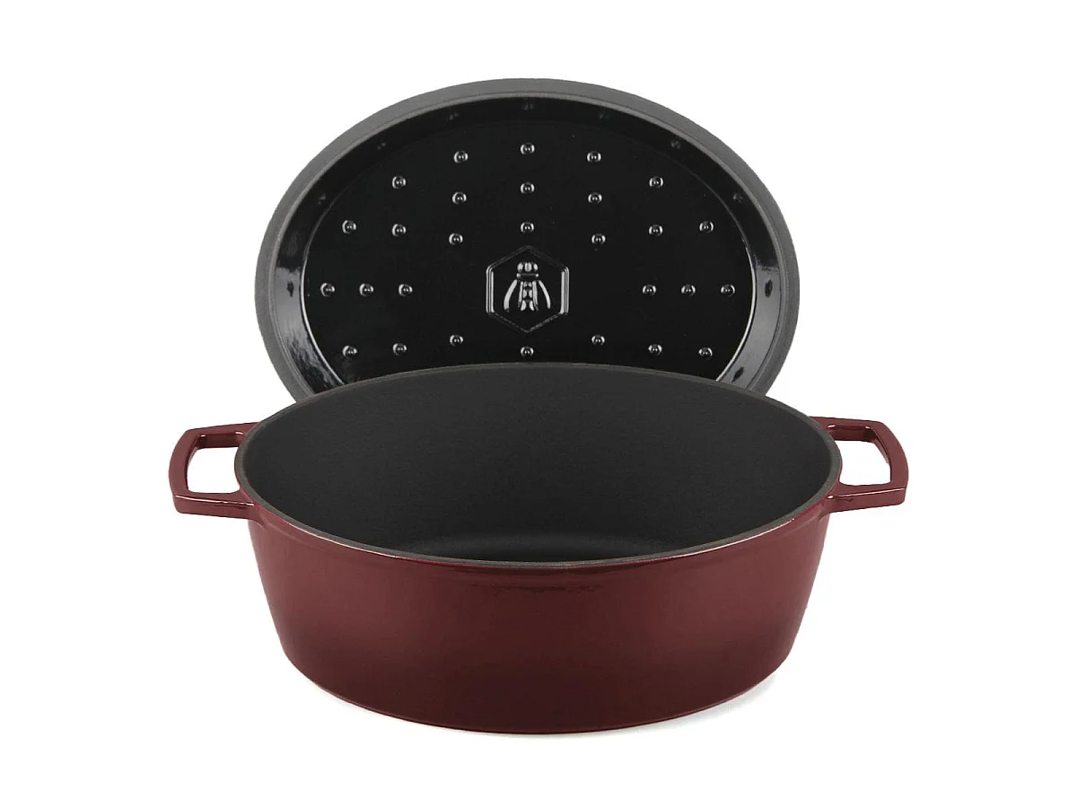 Cocotte en fonte ovale 33cm - "Masseiron Merlot"