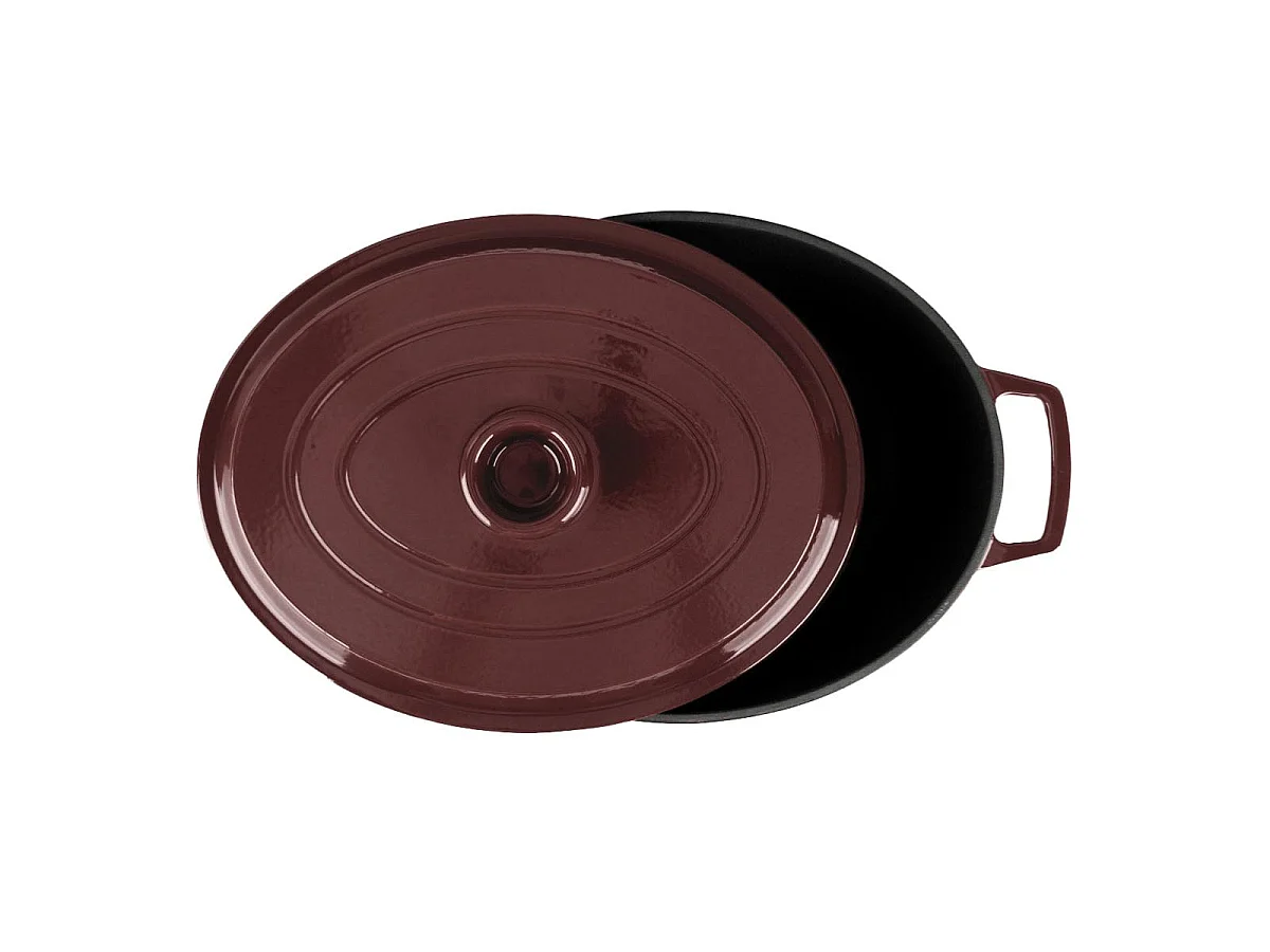 Cocotte en fonte ovale 33cm - "Masseiron Merlot"